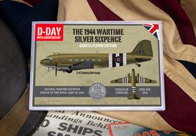 UK 1944 Flown Sixpence D-Day Frame