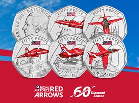 The Red Arrows 60th Season Colour 50p Set