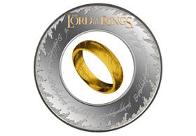 The Lord of the Rings 'The One Ring' Embracing Gold 2oz Silver Coin