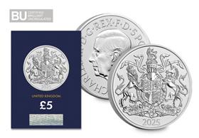 2025 UK King Charles III Coat of Arms BU £5