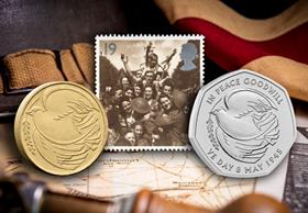 UK 1995 and 2025 Coin and Stamp Set