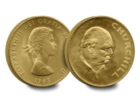 Gold-plated 1965 Churchill Crown