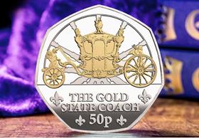 The Gold State Coach Silver Proof 50p