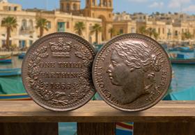 1866 Queen Victoria One Third Farthing Coin