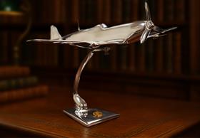 WWII Spitfire and Gold-Plated Sixpence Model