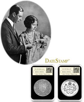 The Queen Mother 125th Birthday Historic Silver DateStamp Pair