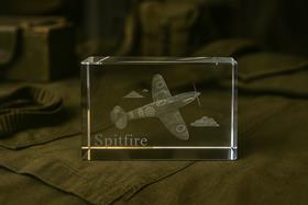 Spitfire Optical Crystal Sculpture
