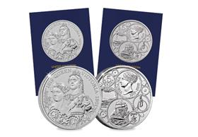 The UK Queen Victoria BU £5 Coin Pair