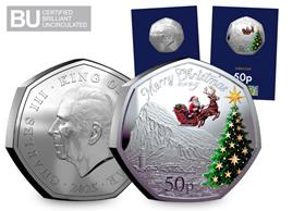 2025 Gibraltar Christmas Colour BU 50p