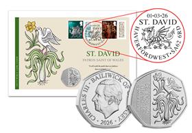 Saint David's Day BU 50p Coin Cover