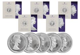 The 2026 Portraits of a Queen BU £5 Coins Set