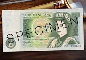 UK £1 Banknote Chief Cashier J B Page