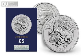 2026 UK The Royal Dragon CERTIFIED BU £5 Coin