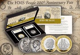 The HMS Beagle 200th Anniversary Coin Pair