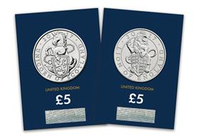 2017 Queen's Beasts Lion and Unicorn £5 Coins