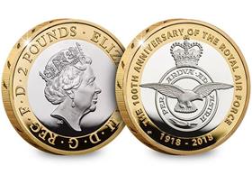 UK 2018 RAF Centenary Silver Proof £2