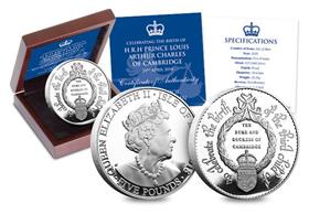 HRH Prince Louis of Cambridge Silver Proof Five Pound Coin