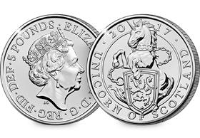 2017 Unicorn of Scotland CERTIFIED BU £5 Coin
