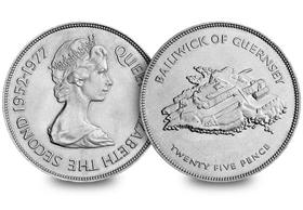 Guernsey 1977 Silver Jubilee 25p