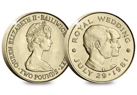 Jersey 1981 Charles and Diana Crown-Sized £2