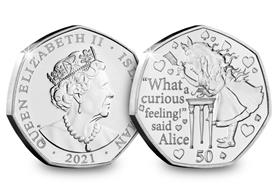 Alice's Adventures in Wonderland BU 50p Coin