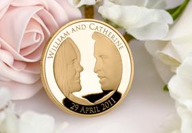 2011 UK Royal Wedding Gold Plated Silver £5 Coin