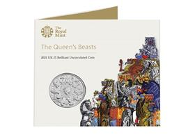UK 2021 The Queen's Beasts £5 BU Pack