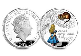 UK 2021 Alice's Adventures in Wonderland 1oz Silver Proof Coin