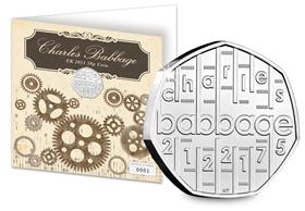2021 UK Charles Babbage 50p Display Card