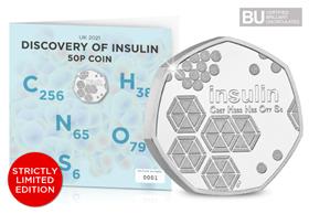 2021 UK Discovery of Insulin 50p Display Card
