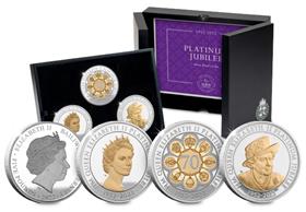 The Platinum Jubilee Silver Proof Five Pound Set