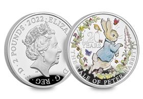 UK 2022 The Tale of Peter Rabbit Silver Proof 1oz Colour Coin