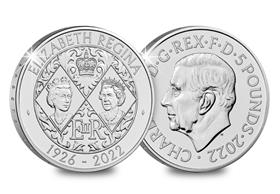 2022 UK QE II Memorial CERTIFIED BU 50p & £5