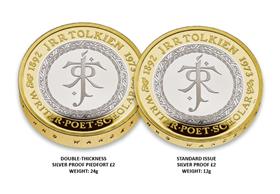 UK 2023 J.R.R Tolkien Silver Piedfort £2 coin